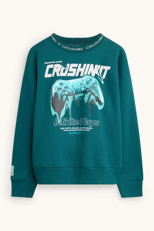 Kinder Buben - Gaming-Controller - Sweatshirt - petrol