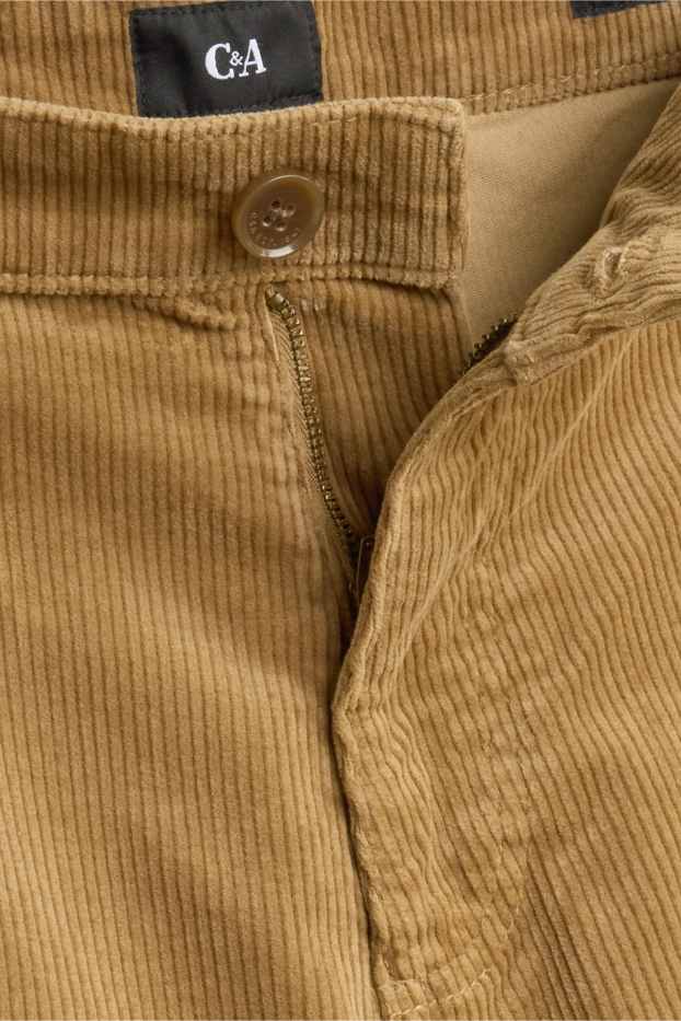 Bărbați - Chino din catifea reiată - relaxed fit - maro