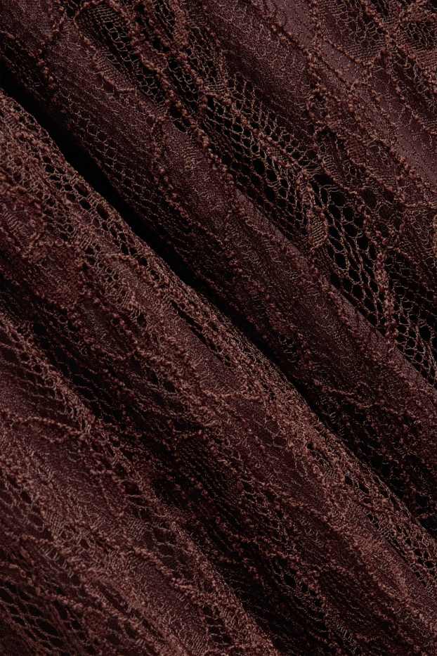Women - Lace skirt - dark brown