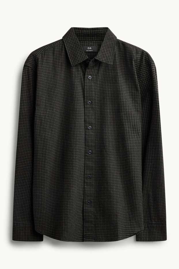 Home - Camisa - relaxed fit - Kent - de quadres - negre/beix