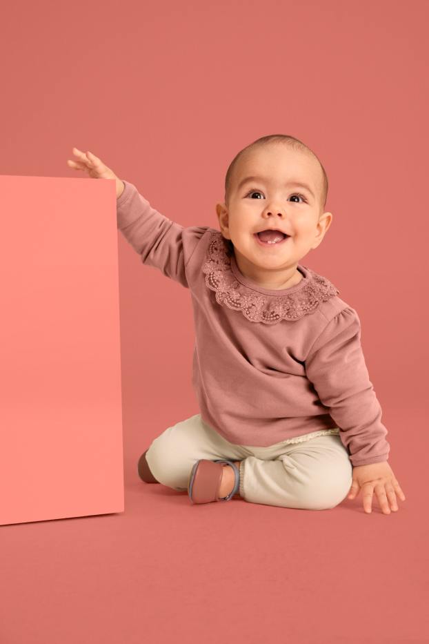 Baby Mädchen - Multipack 3er - Baby-Sweatshirt - rosa / beige