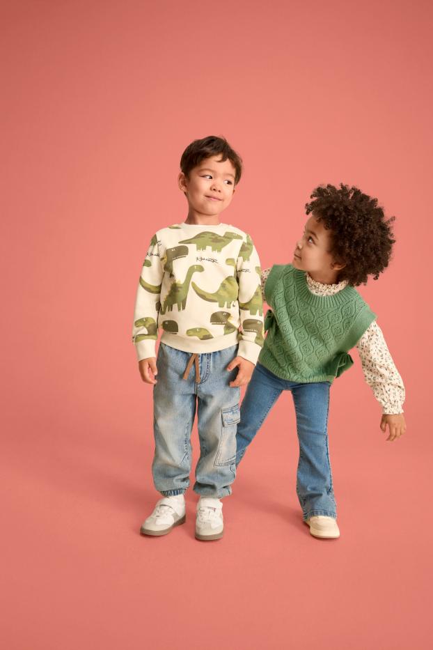 Children Boys - Dino - sweatshirt - green / beige