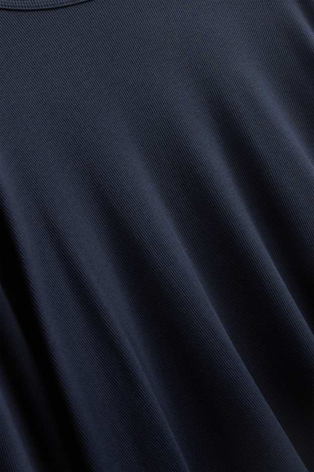 Femei - Tricou cu mânecă lungă - slim fit - reiat - albastru închis