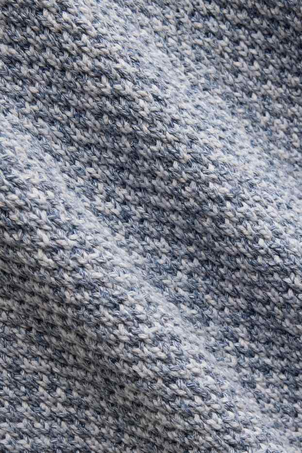 Herren - Pullover - strukturiert - blau / grau