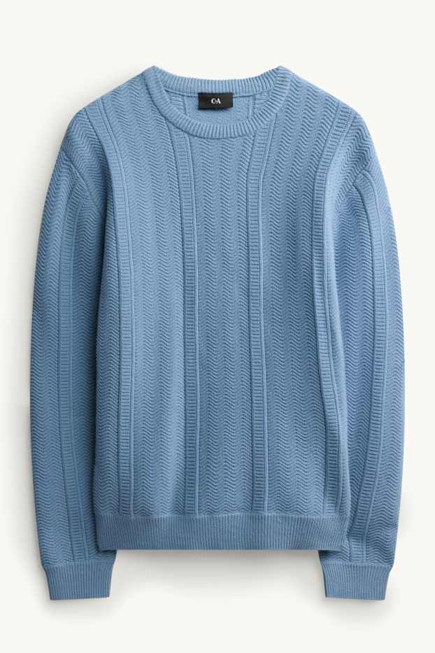 Home - Jersei - texturat - blau clar
