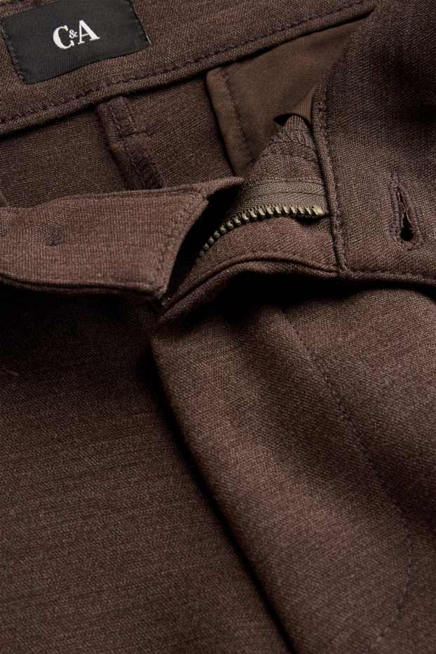 Pánské - Kalhoty chino - relaxed fit - tmavohnědá