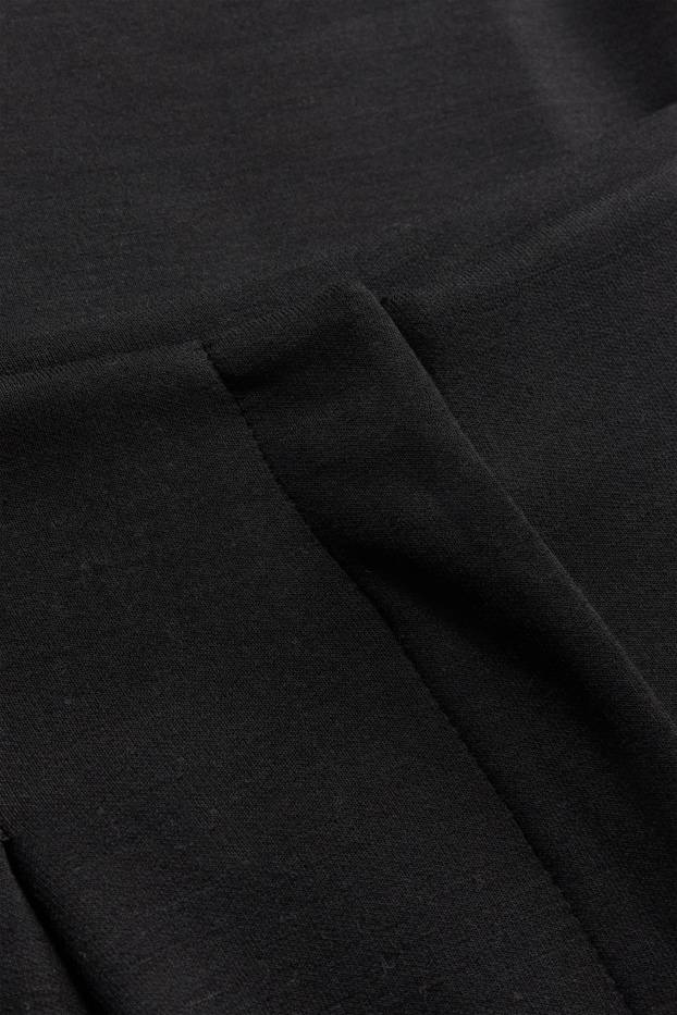 Women - Jersey trousers - mid-rise waist - barrel leg - black