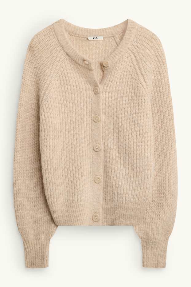 Dames - Vest - geribd - beige