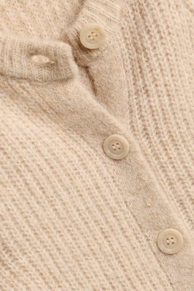 Dames - Vest - geribd - beige