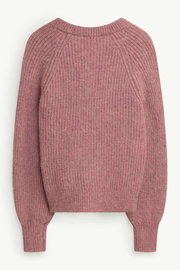 Dames - Vest - geribd - roze mix
