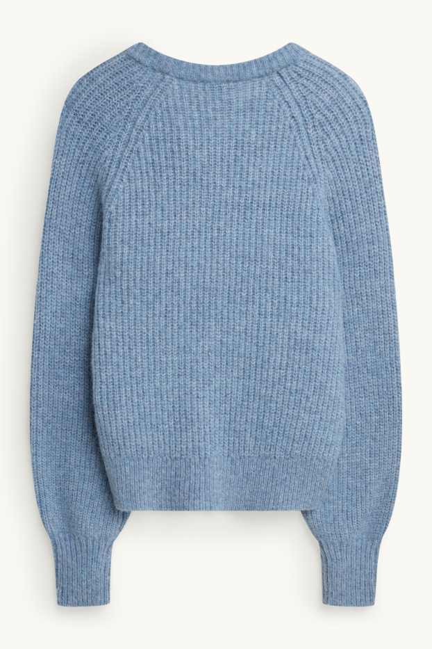 Dames - Vest - geribd - lichtblauw