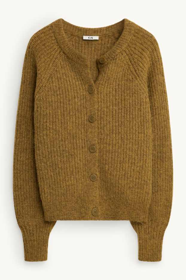 Dames - Vest - geribd - mosterdgeel