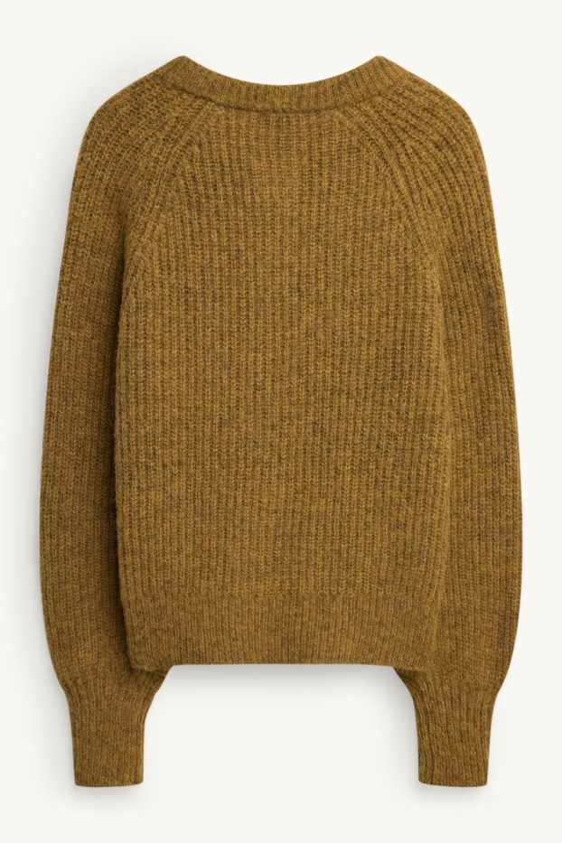 Dames - Vest - geribd - mosterdgeel