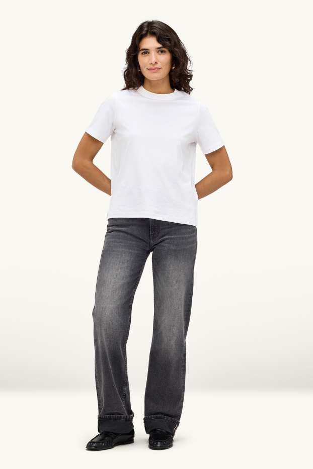 Dames - Straight jeans - high waist - Selvedge - jeansdonkergrijs