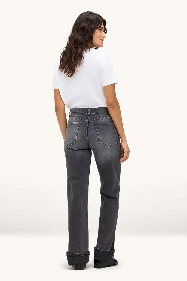 Dames - Straight jeans - high waist - Selvedge - jeansdonkergrijs