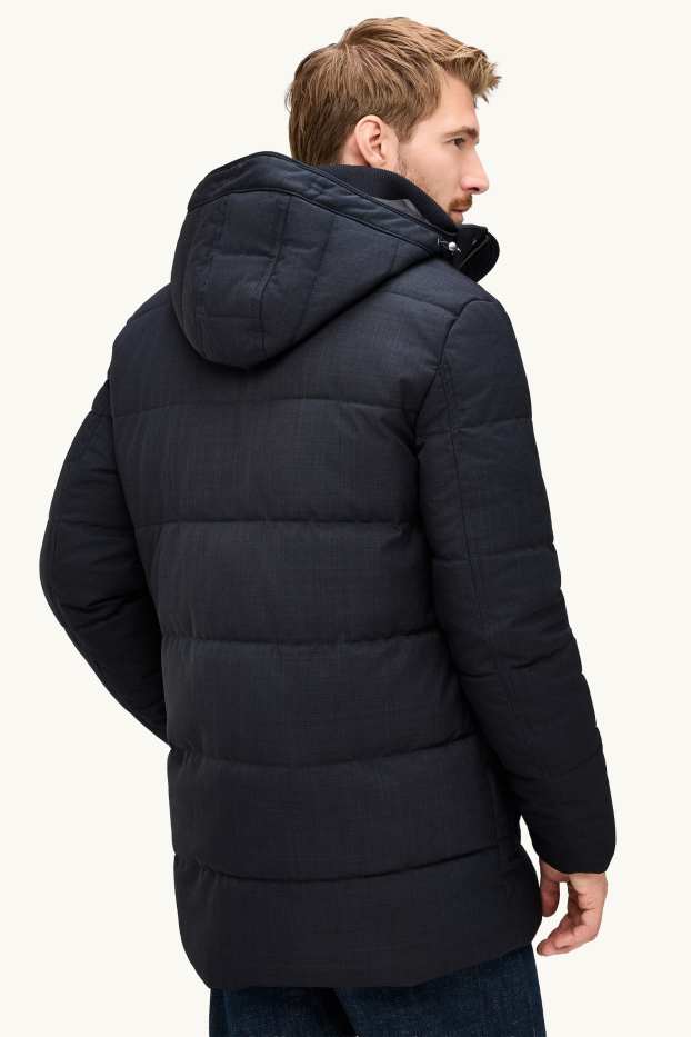 Uomo - Cappotto trapuntato - imbottito - idrorepellente - grigio scuro