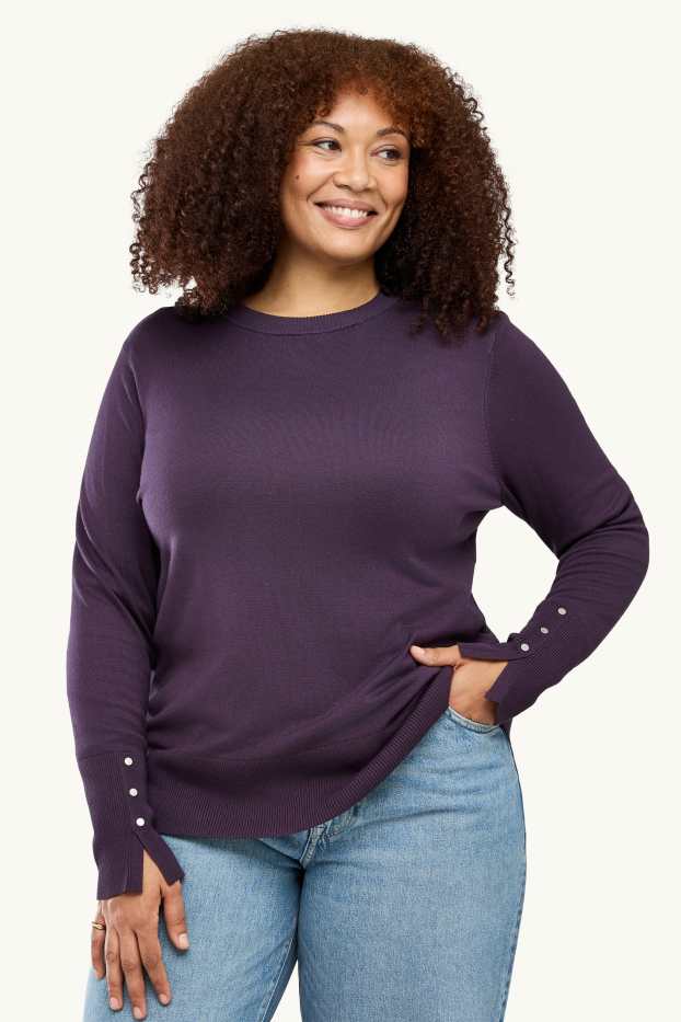 Femei - Pulover din tricot fin - violet