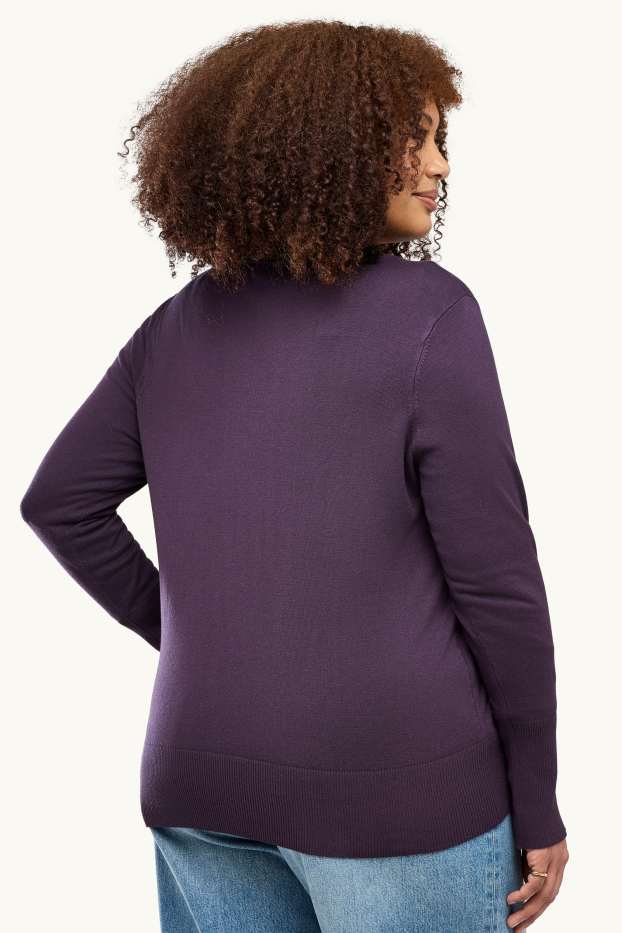 Femei - Pulover din tricot fin - violet