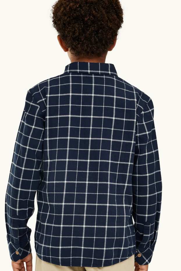 Bambini - Camicia - a quadretti - blu scuro / bianco