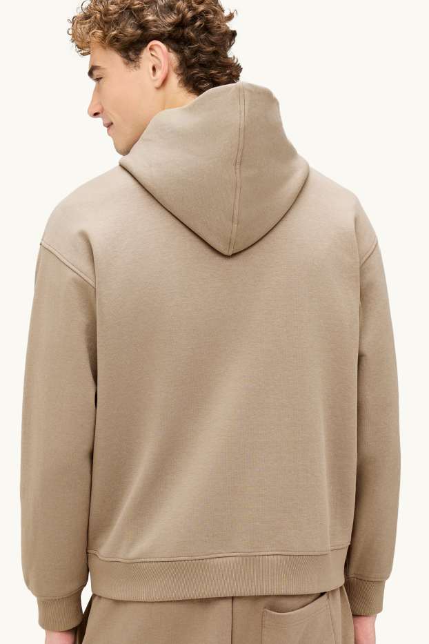 Hommes - Sweat à capuche - beige