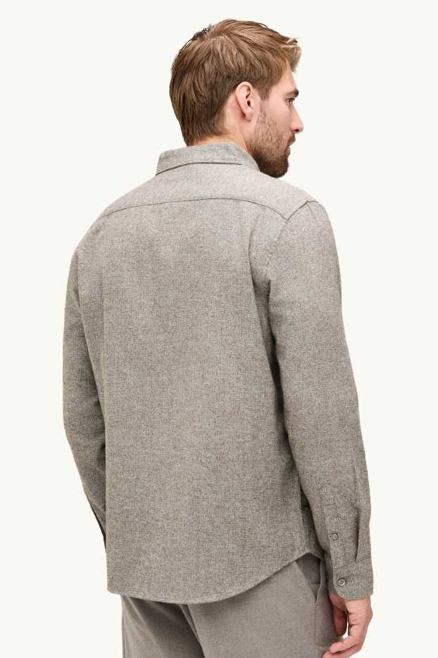 Herren - Hemd - Regular Fit - Button-down - beige-melange