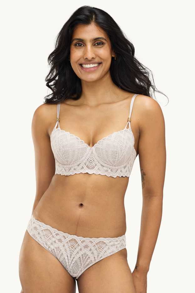 Femmes - Bas de bikini brésilien - beige clair