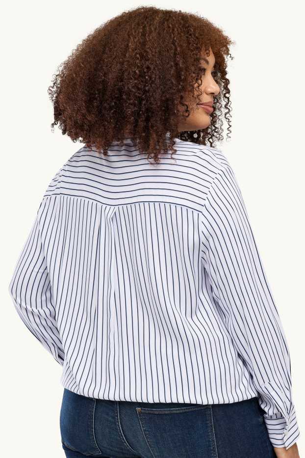 Donna - Blusa - a righe - bianco / blu
