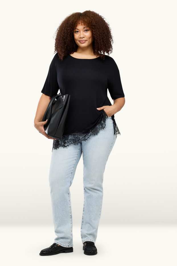 Dona - Straight jeans - high waist - texà blau clar