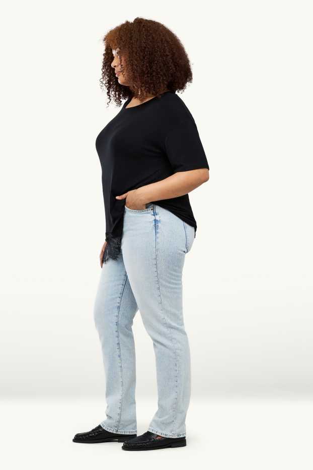 Dona - Straight jeans - high waist - texà blau clar