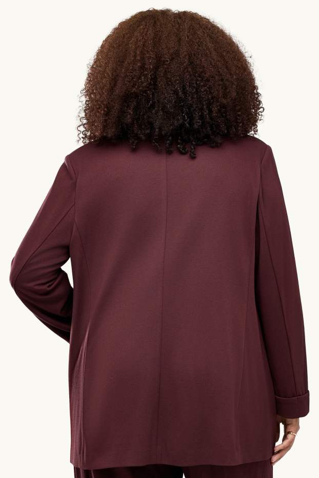 Dames - Lange blazer - curvy fit - bordeaux