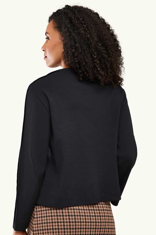 Dames - Longsleeve - relaxed fit - zwart
