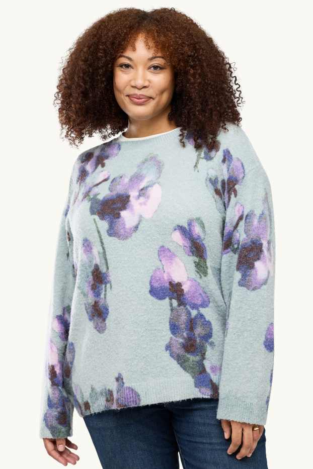 Dona - Jersei - de flors - verd clar