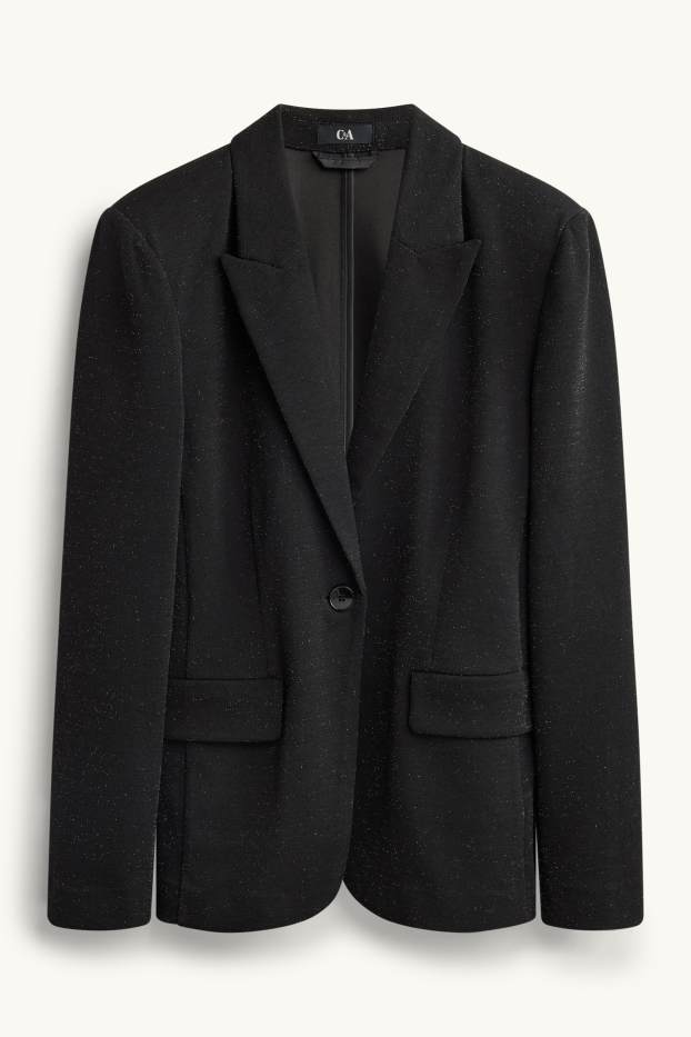 Dona - Blazer formal - entallat - efecte brillant - negre