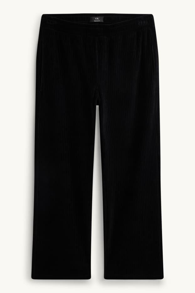 Men - Joggers - relaxed fit - ribbed - black