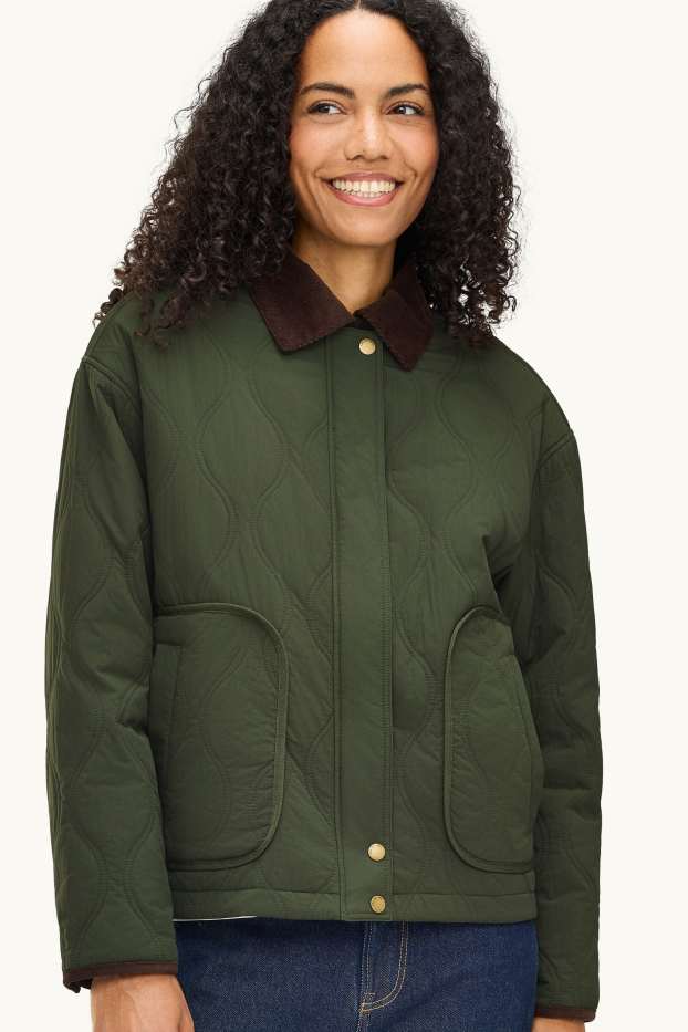 Women - Quilted jacket - water-repellent - dark green