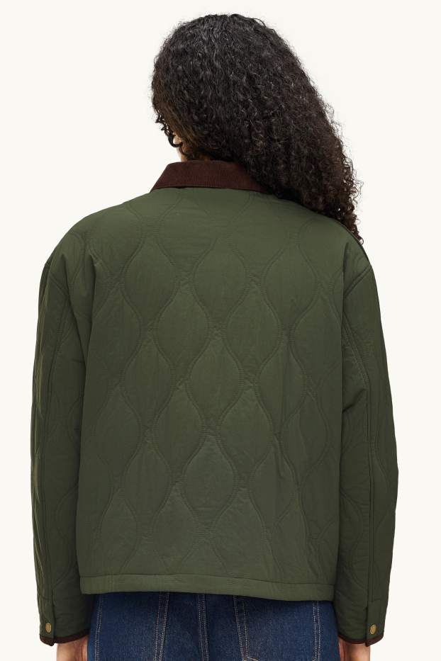 Women - Quilted jacket - water-repellent - dark green