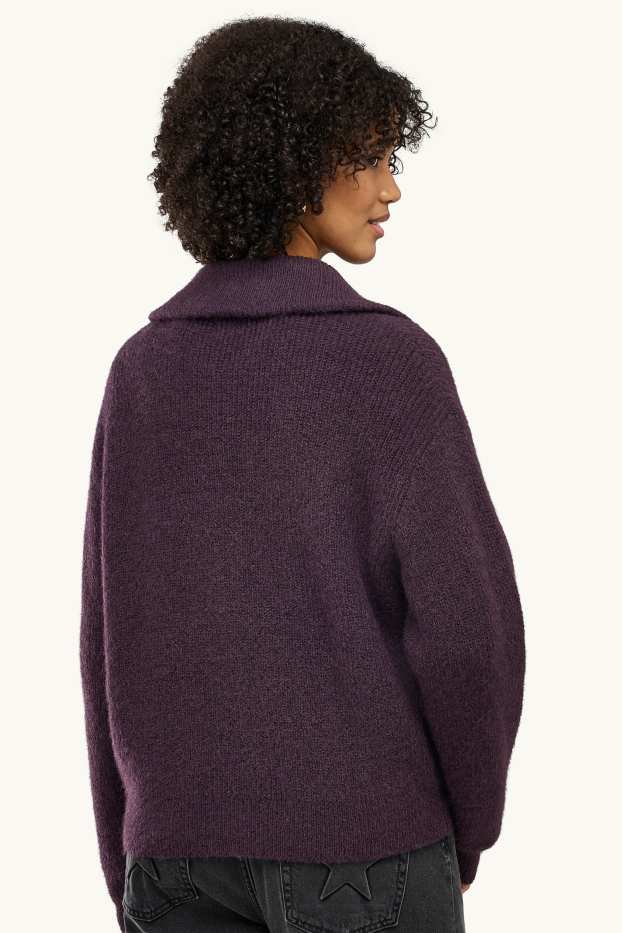 Femmes - Pull - finition côtelée - violet