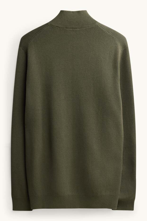 Herren - Strickjacke - khaki