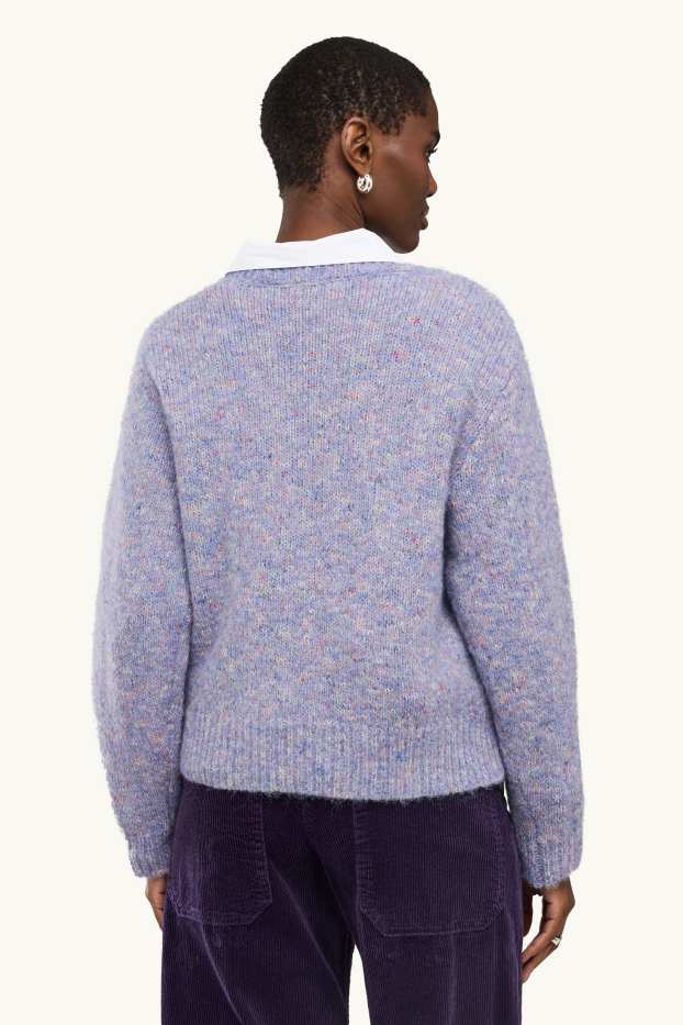 Women - V-neck jumper - lilac
