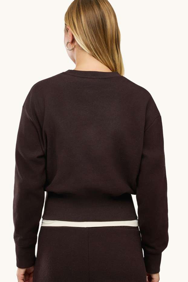 Damen - Pullover - gerippt - dunkelbraun