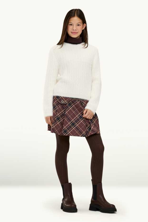 Bambine - Set - gonna e calzamaglia - 2 pezzi - marrone / beige