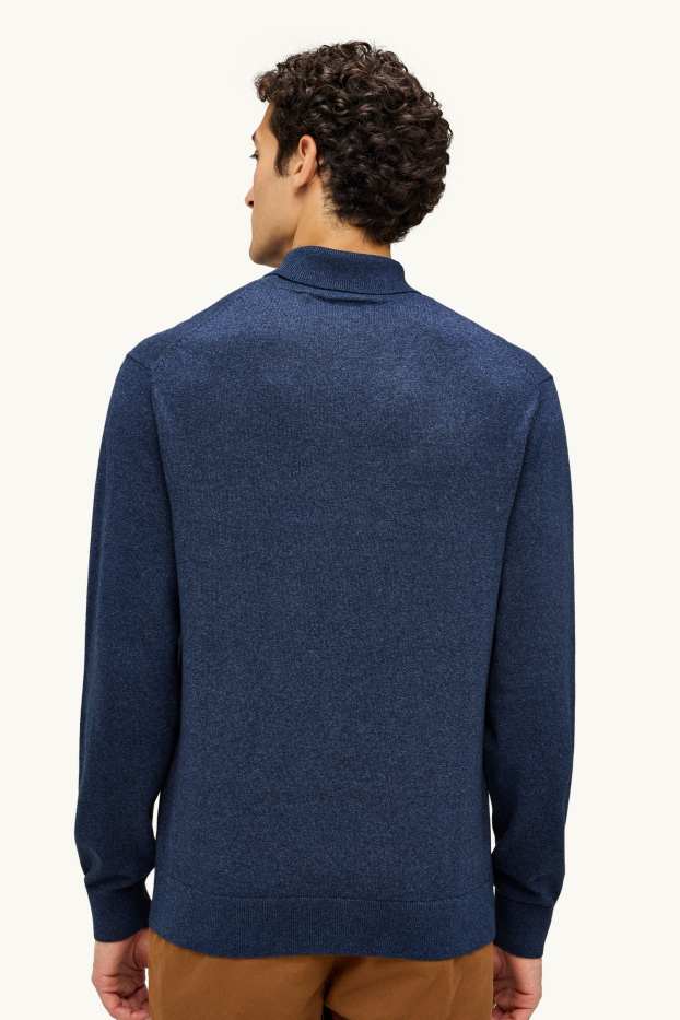 Herren - Rollkragenpullover - dunkelblau