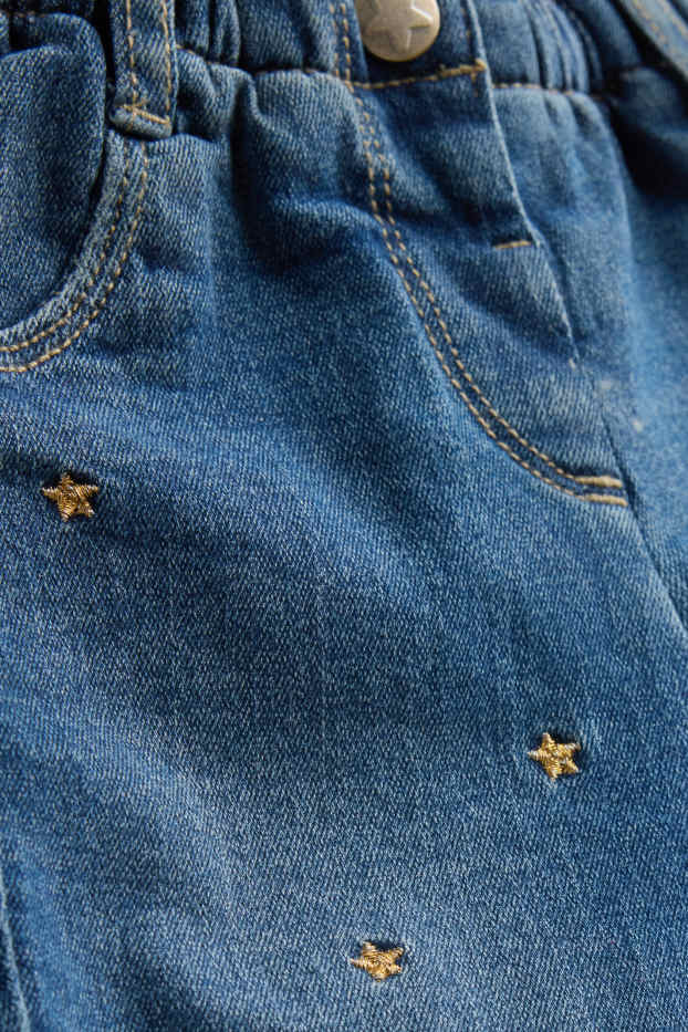 Bébés filles - Petites étoiles - jean chaud bébé - bleu / or