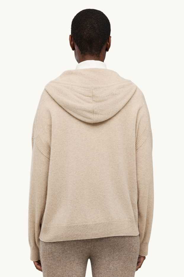 Dames - Hoodie van kasjmier - licht beige