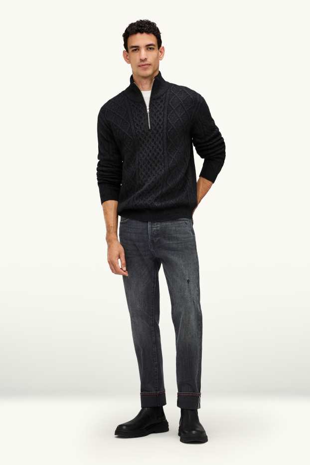 Herren - Straight Jeans - Selvedge - dunkeljeansgrau