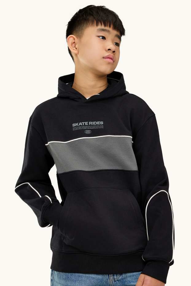 Enfants garçons - Skateur - sweat à capuche - noir / gris