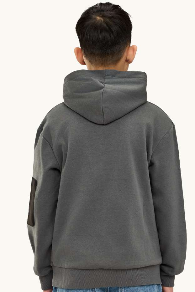 Children Boys - Biker and fire - hoodie - dark gray
