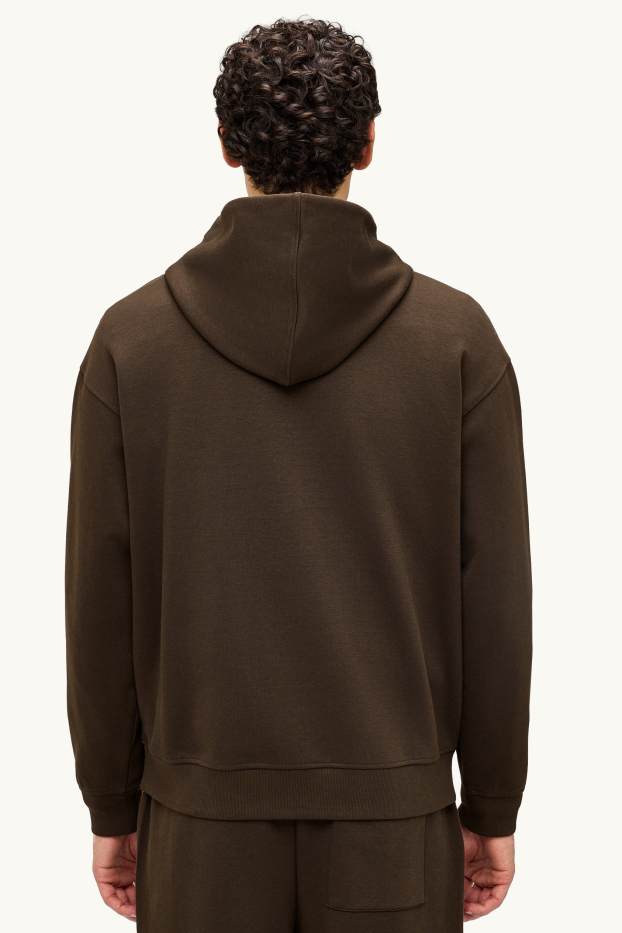 Hommes - Sweat à capuche - marron foncé
