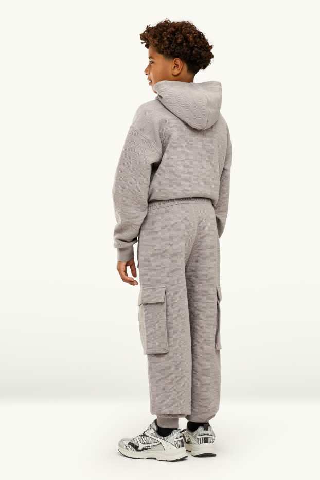 Enfants garçons - Pantalon de jogging cargo pour bébé - finition texturée - gris clair