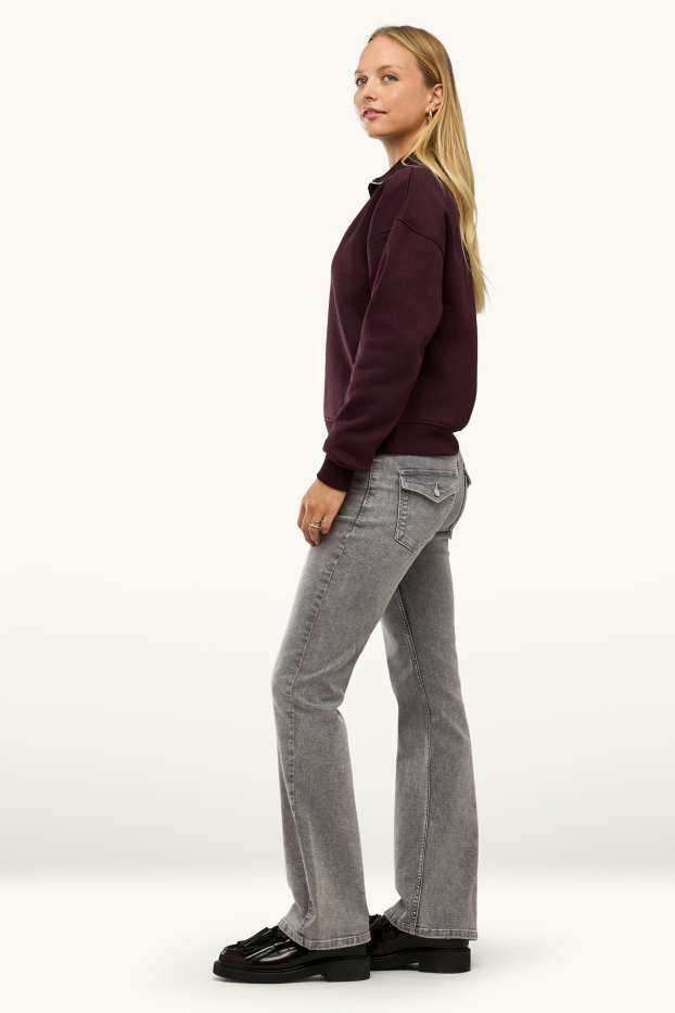 Femei - Flared jeans - talie medie - denim-gri